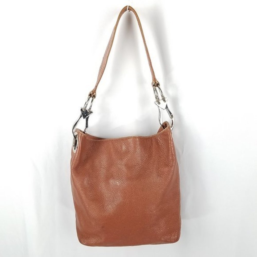 Celsius bag brown pebbled leather shoulder‎